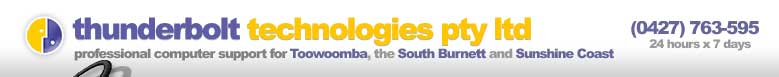Thunderbolt Technologies Pty Ltd - professional computer support for the South Burnett, Sunshine Coast and Toowoomba